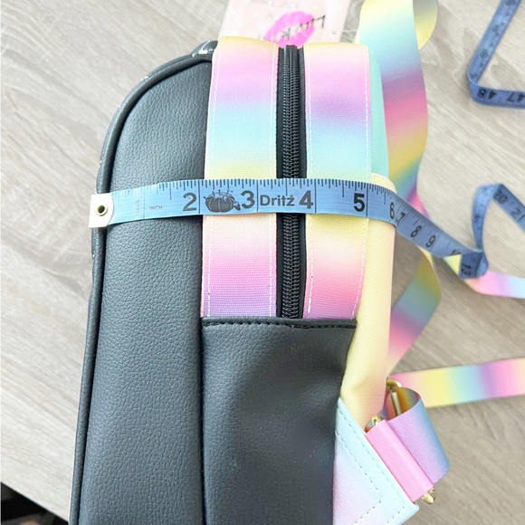 Betsey Johnson pastel rainbow quilted heart backpack - Black multicolor - Picture 9 of 9